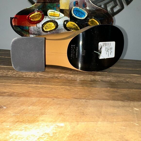 Versace Logo Leather Brown Platform Pumps Size 9.5 - Picture 4 of 7